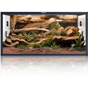 120 Gallon Reptile Terrarium, Front Opening 4x2x2 Reptile Enclosure for Easy Maintenance, Reptile Tank with Top Screen Ventilation