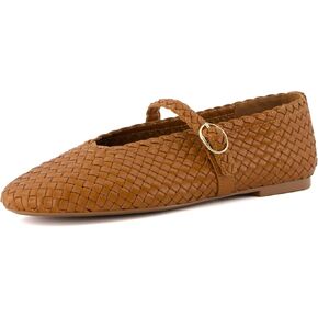 CUSHIONAIRE Women's Bistro Woven Mary Jane Flat +Memory Foam, Wide Widths Available