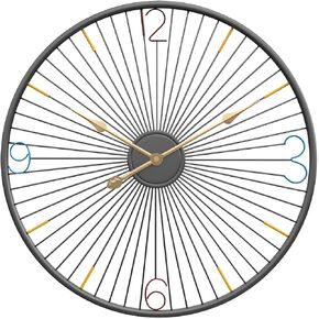 24" Metal Number Large Wall Clock, Mute Creative Vintage Silent Wall Art Clock Industrial Gear Clock, Indoor Silent Non Ticking Large Round Decorative Clock for Living Room, Kitchen, Home, Loft 