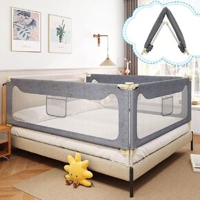 Bed Rails for Toddlers - 2-Minute Quick Assembly, Foldable Baby Bed Rail Guards, Adjustable Height, Fits Twin, Full Size Beds (1 Side, 39")