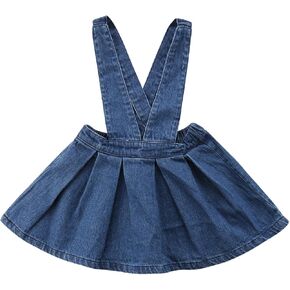 Toddler Girls Denim Dress Suspender Denim Skirt Infant Baby Girl Strap Dress Overalls Outfit
