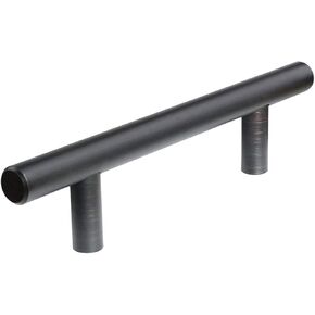 3.5 in. (88.9 mm) Oil Rubbed Bronze Modern Straight Euro Style Bar Cabinet Pull