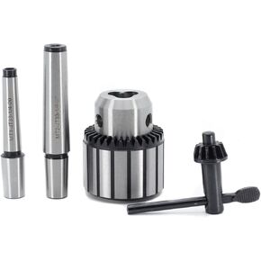 Drill Chuck JESTUOUS JT33 Key Type 1/2 Inch(1-13mm) with MT1 MT2 Morse Taper Arbor Adapter Heavy Duty Chucks