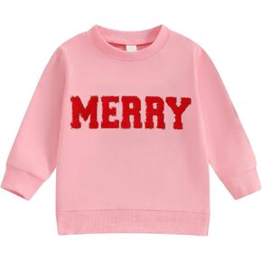 Toddler Baby Girl Boy Christmas Sweatshirts Long Sleeve Merry Christmas Shirt Outfit Winter Sweater Pullover Top