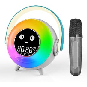 Kids Alarm Clock, Digital Alarm Clock, Cute Bedside Clock Children's Sleep Trainier with Microphone, Wake Up Light and Night Light for Boys Girls Bedrooms, Birthday Gifts