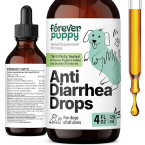 Anti-Diarrhea Liquid Drops for Dogs - Diarrhea Relief Drops - Fiber Supplements w/Psyllium Husk - Prebiotics for Dogs' Digestive Support - Dog Food Supplements for Firmer Stool & Gut Health - 2 oz in Kuwait