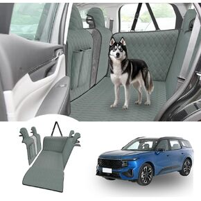 Dog Car Seat Cover for Back Seat Compatible with Ford Bronco 2021 2022 2023 2024 Detachable Washable Car Dog Hammock Pet Backseat Travel Cushion (Black Green)