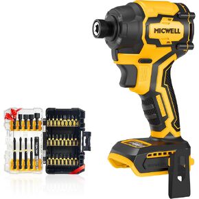 Cordless Impact Driver (Tool Only) for Dewalt 20V Max Battery, Lightweight 1/4" Impact Driver with 4-Speed, Up to 2300 In-lbs Brushless Power Impact Drivers with Tool Bag, LED Light