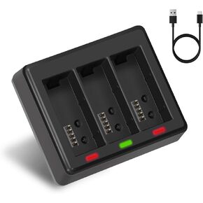 AFAITH Battery Charger Enduro Batteries Charger 3-Channels Charging Slots Rechargeable Battery Charger for GoPro Hero 13 Black with Type-C+USB