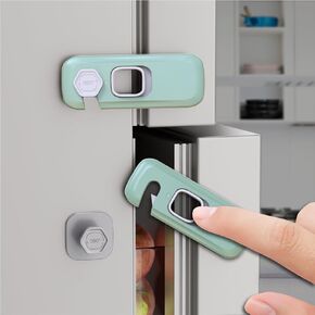5 Pack Child Proof fridge lock, Baby Proofing Cabinet Locks, Refrigerator Lock and Child Safety Cabinet Lock, for Fridge, Drawers, Oven, Cupboard- Adhesive Installation, No Tools Required (Grey)