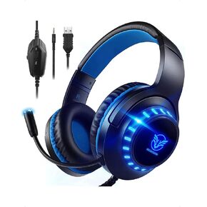 Pacrate RGB Gaming Headset for PS5/PS4/Xbox One/Nintendo Switch/PC/Mac, PS4 Headset with Microphone Xbox Headset with LED Lights, Noise Cancelling PS5 Headset for Kids Adults