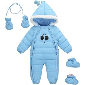 Baby Boy 3PCS Snowsuit Infant Girl Winter Clothes Toddler Jumpsuit Coat Jacket Outfit Hoodied