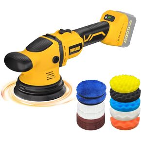Cordless Buffer Polisher Kit for Dewalt 20V Battery (No Battery), 6-Inch Orbital Car Polisher Variable Speed 1800—5500 RPM, 17PCS Polishing Accessories, for Car Polishing/Waxing (Tool Only)