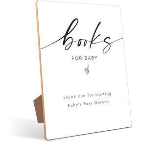 Books for Baby Sign Baby Shower Decorations, Baby Shower Signs, Gender Reveal Decorations, 8×11 Wooden Play Sign with Stand