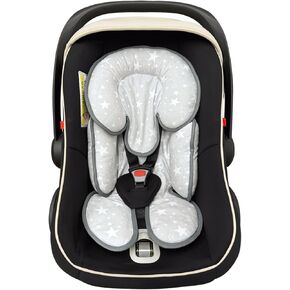 Infant Car Seat Insert, 2 in 1 Reversible Baby Car Seat Head Body Support Cushion Pillow, Carseat Head Support for Newborn, Stroller Cushion Insert for Carseats, Bouncers, Swings