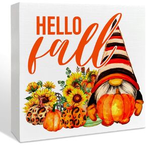 Fall Decor Wooden Box Sign, Fall Truck Pumpkin Buffalo Plaid Table Decor Thanksgiving Harvest Autumn Decoration Home Office Room Kitchen Fall Sign Decor, Welcome To Our Patch