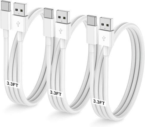 Car Carplay Cable for iPhone 15 Pro Plus Pro Max，3-Pack [3.3FT+3.3FT+6FT] USB A to USB C Cable for iPad Pro/Air/Mini，for Samsung S24/S23/S22，for MacBook Pro/Air and More in Saudi Arabia