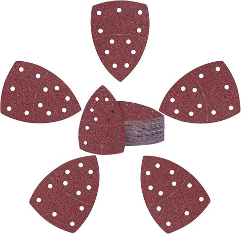 50PCS Mouse Detail Sander Sandpaper Hook and Loop 11-Holes Triangular Sanding Sheets for Mouse Sanders - Mixed Grits Coarse to Fine 40/60/80/100/120/180/240/320/400/600 Grits in Saudi Arabia