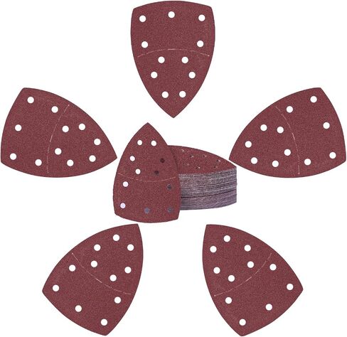 50PCS Mouse Detail Sander Sandpaper Hook and Loop 11-Holes Triangular Sanding Sheets for Mouse Sanders - Mixed Grits Coarse to Fine 40/60/80/100/120/180/240/320/400/600 Grits in Saudi Arabia