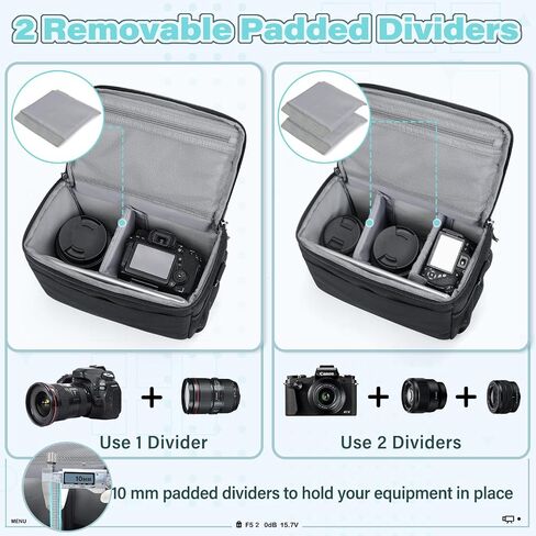RAINSMORE Camera Bag for DSLR SLR Mirrorless Camera,Small Camera Sling Bag for Photographers Waterproof Camera Case with Tripod Holder Compact Camera Bag Crossbody with Rain Cover Black in Saudi Arabia