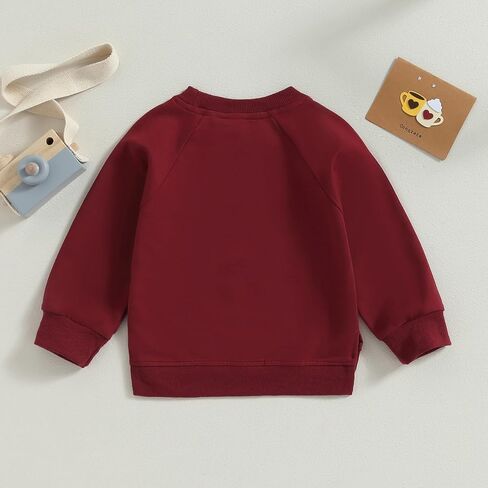 Toddler Baby Boy Girl Clothes Solid Color Crewneck Sweatshirt Long Sleeve Pullover T Shirt Tops Fall Winter Outfit in Saudi Arabia