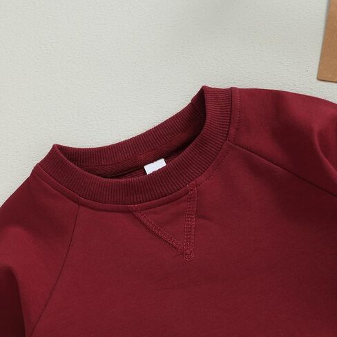 Toddler Baby Boy Girl Clothes Solid Color Crewneck Sweatshirt Long Sleeve Pullover T Shirt Tops Fall Winter Outfit in Saudi Arabia