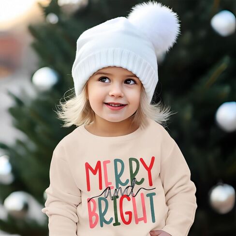 سويت شيرت عيد الميلاد للأطفال الصغار الأولاد والبنات، قمصان بلوفر مرحة ومشرقة، رقبة دائرية، ملابس بأكمام طويلة in Kuwait