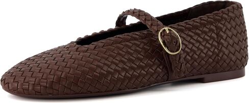 CUSHIONAIRE Bistro Mary Jane Flats for Women, Woven Ballet Flats Shoes with Strap and Memory Foam for All-Day Comfort in Saudi Arabia