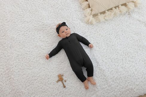 GUISBY Long Sleeve Baby Footless Pajamas with Buttons Cotton Sleepers with Zipper 3-Pack in Kuwait