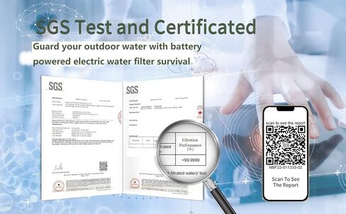 Pro Electric Water Purifier Survival w/Hand Pump, Portable Water Filter Camping Backpacking Hiking Outdoor Travel Emergency, Water Filtration System Survival, Water Purification Tablets Alternative in Saudi Arabia