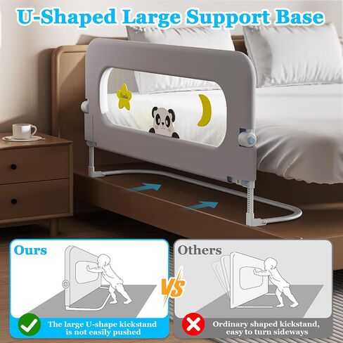 Baby Bed Guard Rail for Toddler - Adjustable Heights, Swing Down Bedrail, Extra Tall Child Safety Side Railing Guards for Kids - Toddler Bed Rail for Queen, King, Twin, and Bunk Size Beds (48 inch) in Saudi Arabia