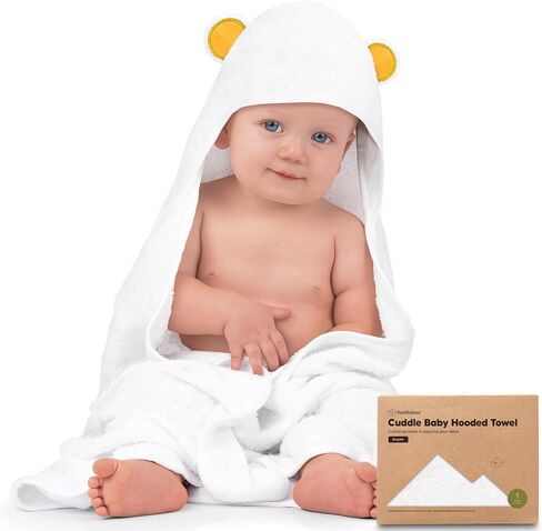 KeaBabies Hooded Baby Towel for Newborn, Baby Bath Towels (Duck, 35x35) | Viscose Derived from Bamboo, Large Baby Towels with Hood, Boys, Girls, Toddler, Soft Absorbent Baby Bath Essentials in Saudi Arabia