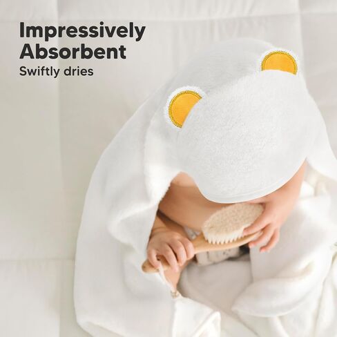 KeaBabies Hooded Baby Towel for Newborn, Baby Bath Towels (Duck, 35x35) | Viscose Derived from Bamboo, Large Baby Towels with Hood, Boys, Girls, Toddler, Soft Absorbent Baby Bath Essentials in Saudi Arabia