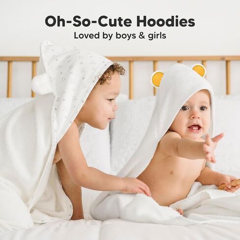 KeaBabies Hooded Baby Towel for Newborn, Baby Bath Towels (Duck, 35x35) | Viscose Derived from Bamboo, Large Baby Towels with Hood, Boys, Girls, Toddler, Soft Absorbent Baby Bath Essentials in Saudi Arabia