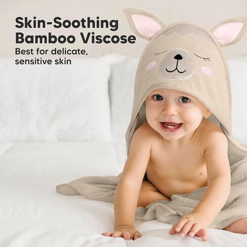 KeaBabies Baby Hooded Towel - Viscose Derived from Bamboo Baby Towel, Toddler Bath Towel, Infant Towels, Large Hooded Towel, Organic Baby Towels with Hood for Girls, Babies, Newborn Boys(Triceratops) in Kuwait