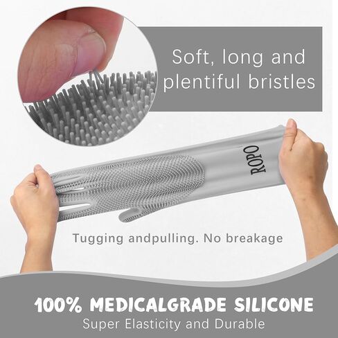 قفازات سيليكون ROPO للعناية بالحيوانات الأليفة، قفازات متعددة الوظائف لتساقط شعر الحيوانات الأليفة والاستحمام والتدليك (أرجواني) in Kuwait