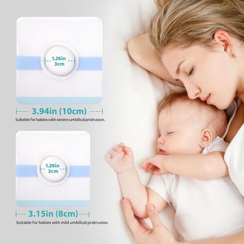 رقع السرة لبطن الطفل، مشكل زر البطن مع وسادات قطنية، رقعة سرية مقاومة للماء، أساسيات الرضع التي يجب اقتناؤها (7 قطع 10 * 10 سم) in Kuwait