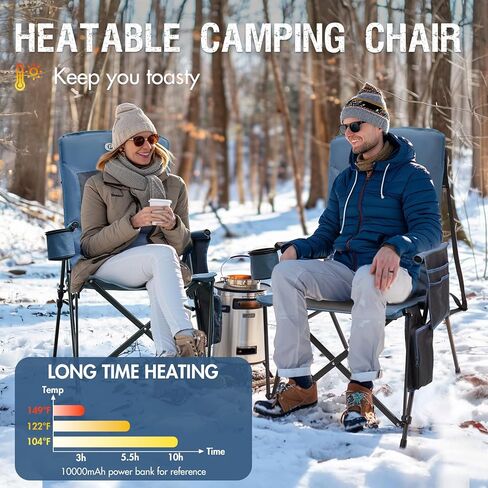 PORTAL Oversized Folding High Back Portable Lawn Chairs for Adults Outdoor Camp Sports Hunting Fishing Backyard with Hard Armrest Cup Holder Carrying Strap, Supports 400LBS, Green in Kuwait