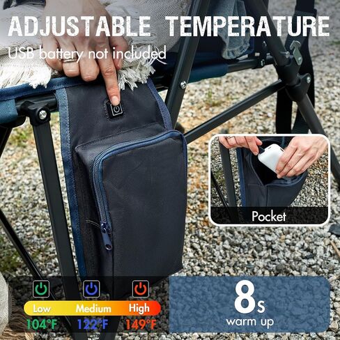 PORTAL Oversized Folding High Back Portable Lawn Chairs for Adults Outdoor Camp Sports Hunting Fishing Backyard with Hard Armrest Cup Holder Carrying Strap, Supports 400LBS, Green in Kuwait