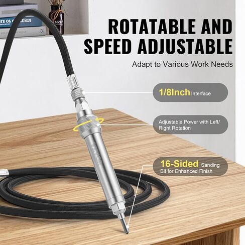 VEVOR Engraving 11400 BPM, Speed Adjustable 1/8" Pencil, Portable Pneumatic Hose, Air Micro Grinder Scribe Pen for Precision Carving on Stone Glass Wood, Silver in Saudi Arabia