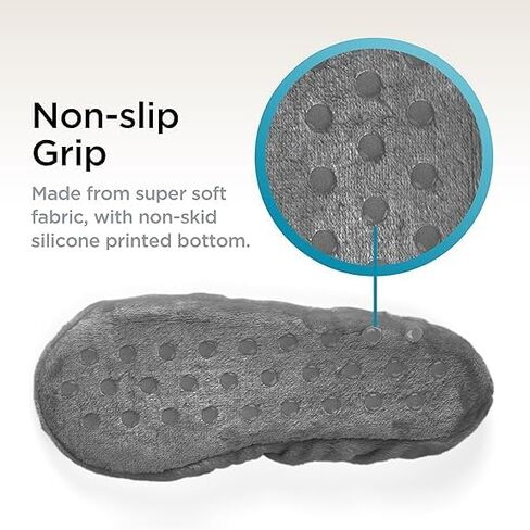 أحذية Brookstone القطيفة - شباشب مع نعل داخلي من الإسفنج الذكي - أحذية شيربا فائقة النعومة للارتداء في الأماكن المغلقة، نعل مانع للانزلاق، مقاس واحد يناسب معظم الأشخاص، شباشب قابلة للغسل في الغسالة للنساء in Kuwait