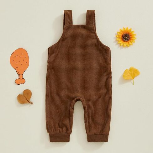 Infant Boy Girl Overalls Gender Neutral Baby Solid Color Clothes Suspender Pants in Saudi Arabia
