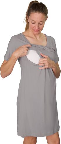 USBD Women's Nursing Long Tops - Comfortable Double Layer Pregnancy Tee for Breastfeeding and Postpartum in Saudi Arabia