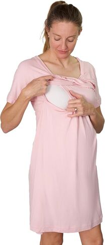 USBD Women's Nursing Long Tops - Comfortable Double Layer Pregnancy Tee for Breastfeeding and Postpartum in Saudi Arabia