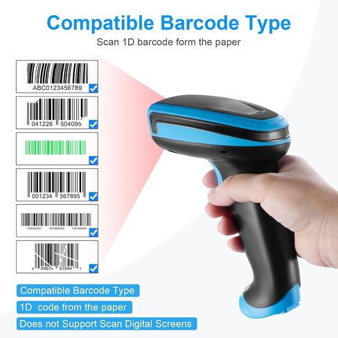 USB Barcode Scanner, 1D Laser Wired Handheld Bar Code Scanner for Mobile Payment, Convenience Store, Supermarket, Warehouse in Saudi Arabia