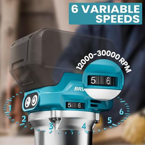 جهاز توجيه لاسلكي مدمج لبطارية DeWalt 20 فولت (أداة عارية)، أداة توجيه 6 سرعات متغيرة للأعمال الخشبية، جهاز توجيه خشبي بقاعدة ثابتة 800 وات 30000 دورة في الدقيقة مع لقم توجيه مزخرفة، دليل الحافة والأسطوانة، غطاء الغبار in Saudi Arabia