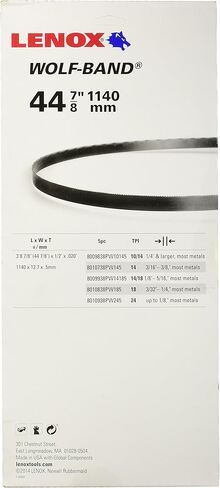 شفرة المنشار المحمولة من Lenox Tools 8010738PW145 Wolf-Band، 44-7/8 بوصة × 1/2 بوصة × 0.020 بوصة 14 TPI، 5 عبوات in Kuwait