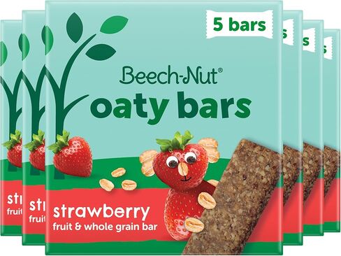 Beech-Nut Toddler Snacks Oaty Bars Granola Bars for Babies & Toddlers, Fruit & Whole Grain Strawberry Snack Bar, Gluten Free Toddler Snack, 6 Boxes (30 Individually Wrapped Bars) in Kuwait