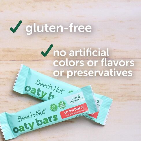 Beech-Nut Toddler Snacks Oaty Bars Granola Bars for Babies & Toddlers, Fruit & Whole Grain Strawberry Snack Bar, Gluten Free Toddler Snack, 6 Boxes (30 Individually Wrapped Bars) in Kuwait