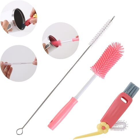Reusable Cup Cleaning Kit Compatible with Stanley, UpdatedBottle Cleaner Brush Set with LStraw Brush Cleaner and Cup Lid Cleaning Brush for Stanley Cup, Tumbler Cups, Drinking Glass, Baby Bottles in Saudi Arabia